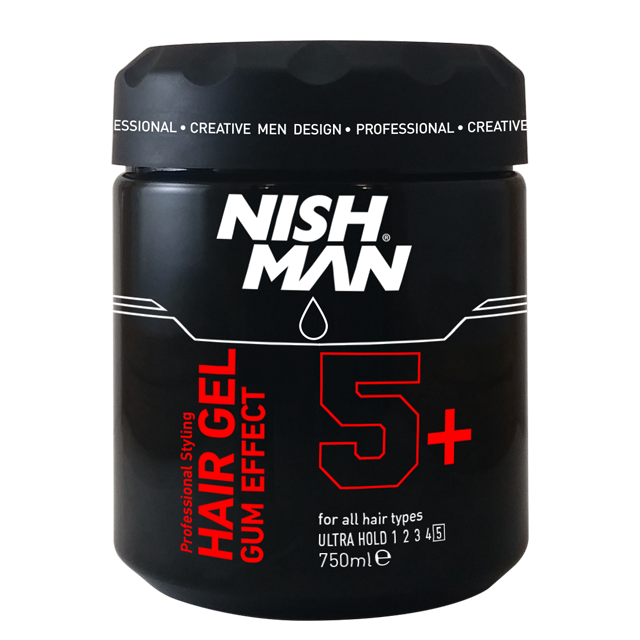 NISHMAN GUM EFFECT 5+ HAIR GEL ULTRA HOLD 750 ML